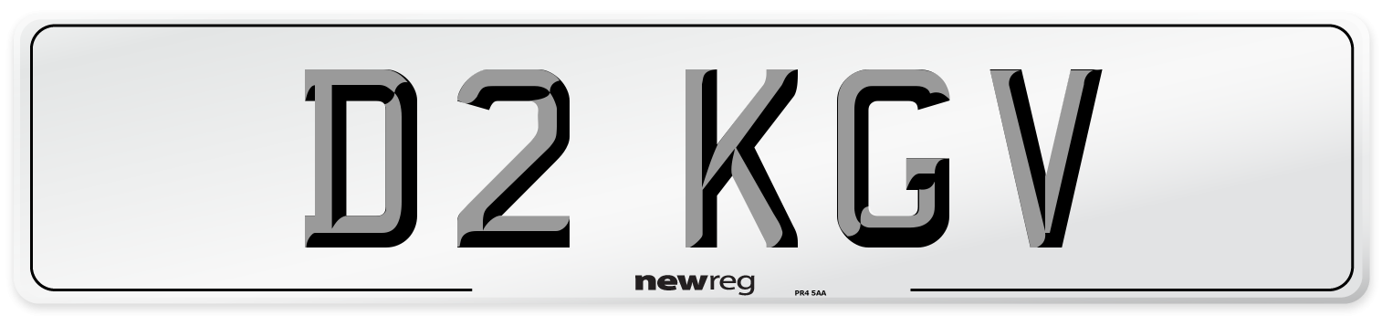 D2 KGV Number Plate from New Reg